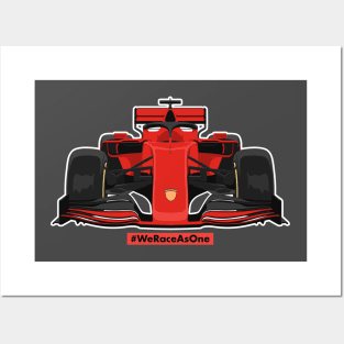 Formula car one 1 f we race as one red racing Posters and Art